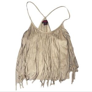 Rock & Roll Denim M VINTAGE Tassel Tank Top Festival Boho Fringe Y2K Country